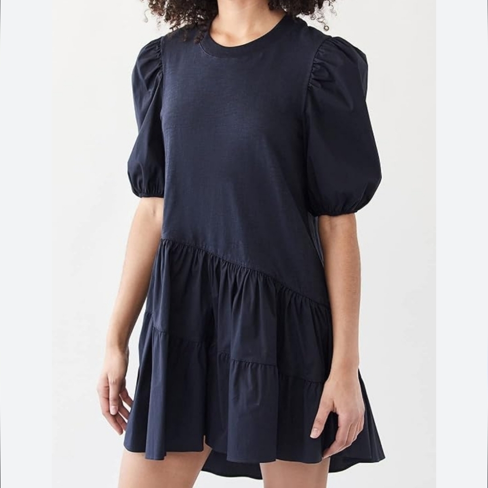 Cinq A Sept Caitlin Puff Sleeve Asymmetrical Puff Sleeve Babydoll Dress sz XS